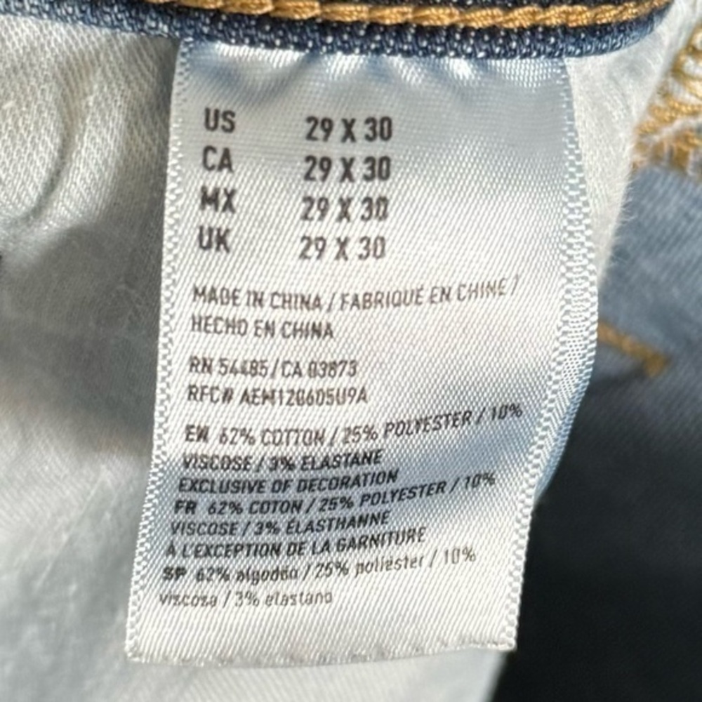 American Eagle Outfitters Mens Slim Skinny Jeans Blue Stretch Pocket 29 x 30 - Picture 5 of 9